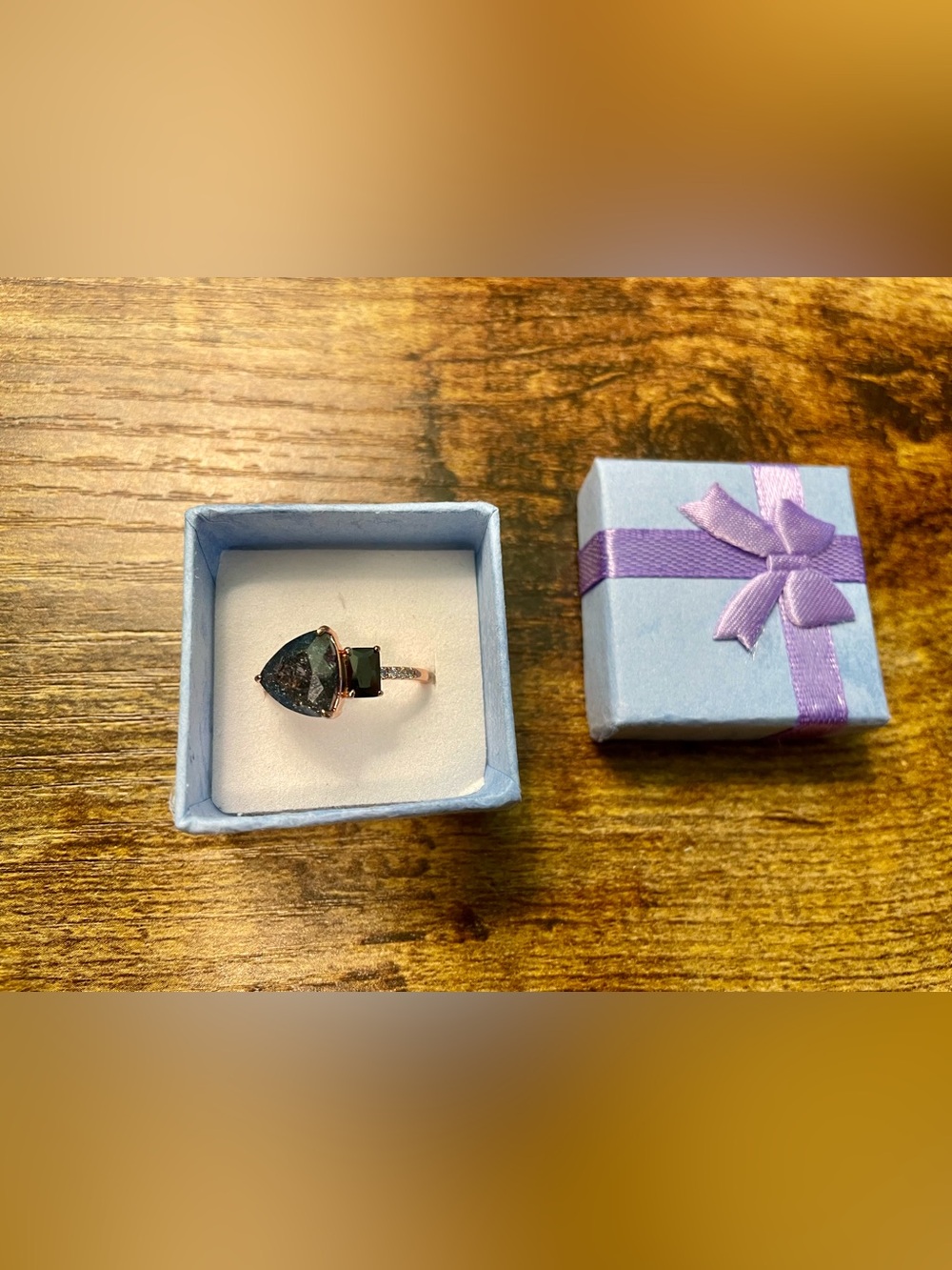 Bomb Party OG Black Ice Crystal and Black Onyx Ring Size 9